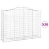 vidaXL Obokane gabion ko&scaron;are 20 kosi 200x50x140/160cm pocinkano železo