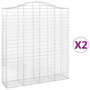 vidaXL Obokane gabion ko&scaron;are 2 kosa 200x50x220/240 cm pocinkano železo