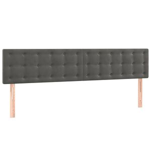 vidaXL Posteljno vzglavje temno siva 200x5x78/88 cm žamet