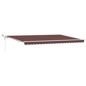 vidaXL Avtomatsko zložljiva tenda z LED rjava 500x300 cm