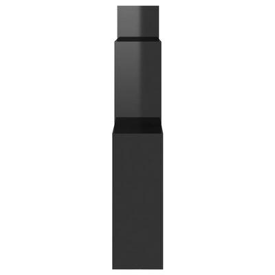 vidaXL Stenska polica kockasta visok sijaj črna 80x15x78,5 cm