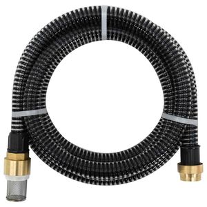 vidaXL Sesalna cev z medeninastimi priključki črna 1,1" 3 m PVC
