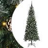 vidaXL Umestno božično drevo Zelena 210 cm PVC, plastika in jeklo