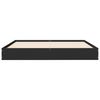 vidaXL Posteljni okvir črn 135x190 cm inženirski les