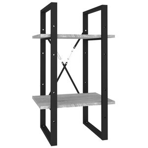 vidaXL Knjižna omara 2-nadstropna siva sonoma 40x30x70 cm konstr. les