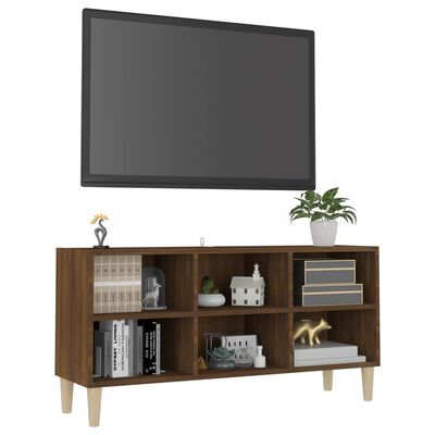 vidaXL TV omarica z lesenimi nogami rjavi hrast 103,5x30x50 cm