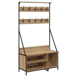 vidaXL Stojalo za oblačila s polico Umetni hrast 100 x 41 x 184 cm