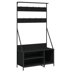 vidaXL Regal za oblačila s prostorom za čevlje črno 100x41x184 cm