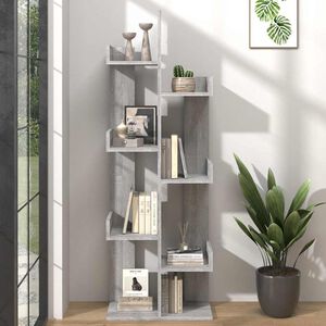vidaXL Knjižna omara 48x25,5x140 cm siva sonoma konstruiran les