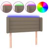 vidaXL LED posteljno vzglavje taupe 93x16x78/88 cm blago