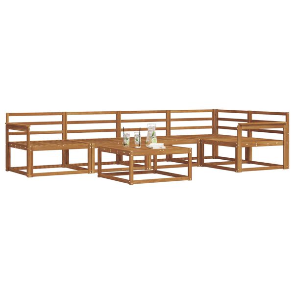 vidaXL Zunanja garnitura za sedenje 6 pcs Naravna Masiven les akacije