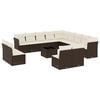 vidaXL 14 kosov Garden Sofa Set z blazinami Brown Poly Rattan