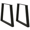vidaXL Noge za jedilno mizo v obliki črke V, 2 kosa, črne, 70 x (72-73,3) cm, jeklo