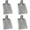 vidaXL Glava lopate 4 kos srebrna 43 x 32,5 cm Aluminij