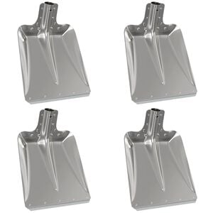 vidaXL Glava lopate 4 kos srebrna 43 x 32,5 cm Aluminij