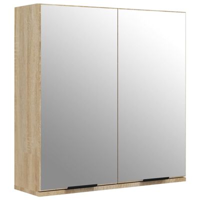 vidaXL Kopalniška omarica z ogledalom sonoma hrast 64x20x67 cm