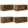 vidaXL Polica za shranjevanje CD-jev 4 kos Hrastovina 40 x 17 x 17 cm