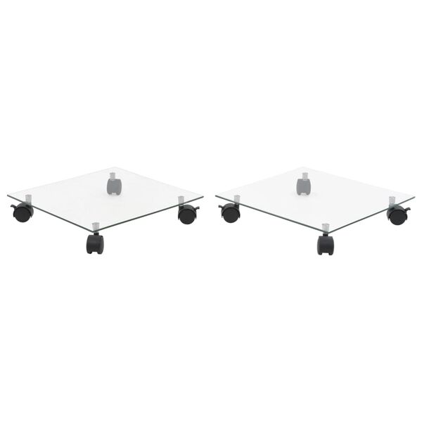 vidaXL Voziček za rože 2 kosa kaljeno steklo 35x35 cm kvadraten