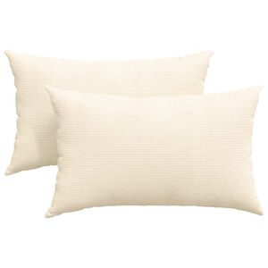 vidaXL Blazine za kavč 2 pcs krema 50 x 30 cm Žametna tkanina
