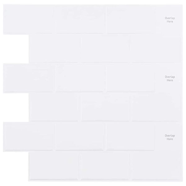 vidaXL Podhodna plo&scaron;čica 10 pcs Bela 30,5 x 30,5 cm Poliuretan in PET