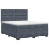 vidaXL Postelja boxspring z vzmetnico Temno siva 180 x 200 cm Žamet