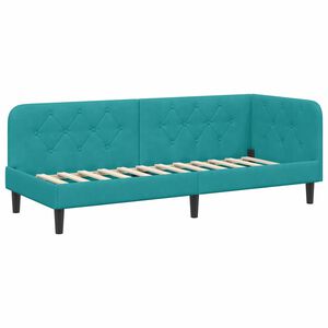 vidaXL Kotna postelja Turkizna 80 x 200 cm Žamet
