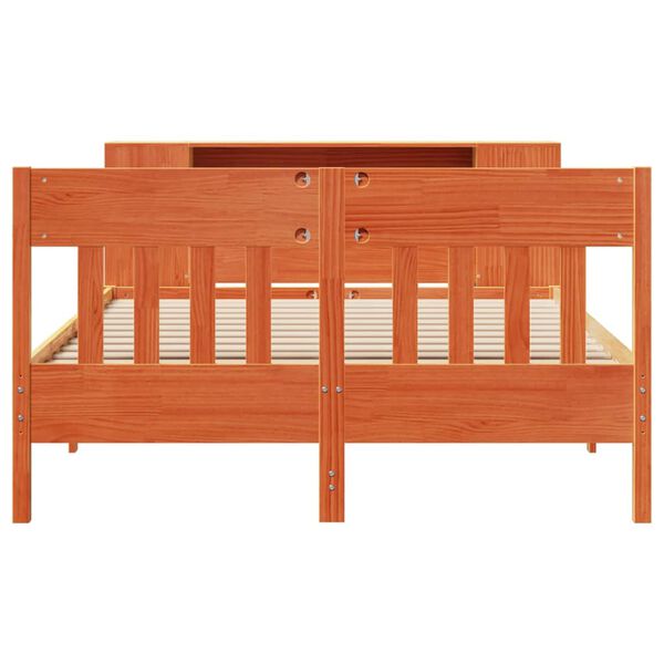 vidaXL Knjižna postelja brez vzmetnice vo&scaron;č. rjava 150x200 cm borovina