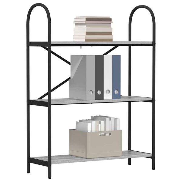 vidaXL Knjižna polica Siva Sonoma 80 x 30 x 109 cm Konstruiran les