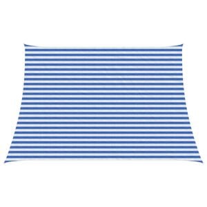 vidaXL Senčna platna Modra in bela 4 / 5 x 3 m HDPE