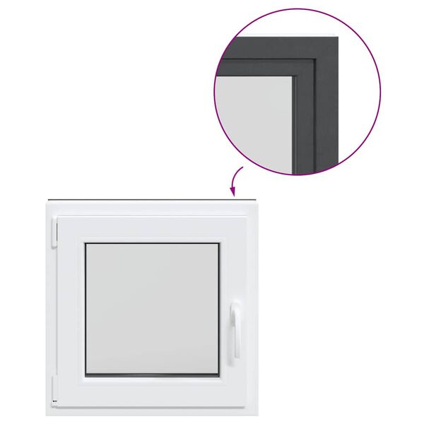 vidaXL Kletno okno "RISOR" 50x50 cm vrtljivo-nagibno DIN levo antracitno