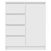 vidaXL Komoda s predali bela 71x35x84 cm inženirski les