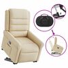 vidaXL Naslanjač s funkcijo vstajanja krem blago