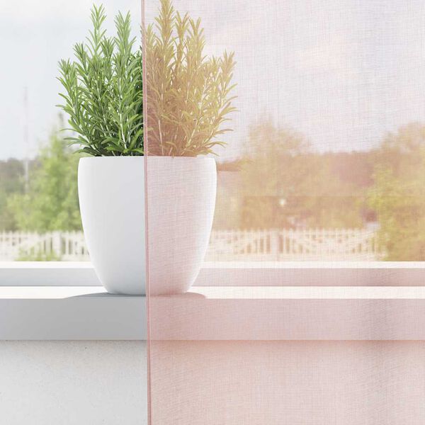 vidaXL Voile zavese z rod žepi 2 kosa svetlo roza