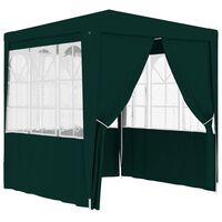 vidaXL Profesionalen vrtni šotor s stranicami 2,5x2,5 m zelen 90 g/m²