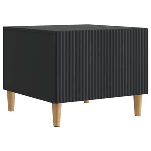 vidaXL Klubska miza s predalom Črna 49 x 50 x 40 cm Inženirski les