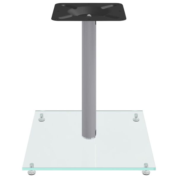 vidaXL Stojalo za zvočnike 2 kosa srebrno kaljeno steklo 1 steber