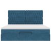 vidaXL Otomanski posteljni okvir z vzmetnicami moder 160x200 cm žamet