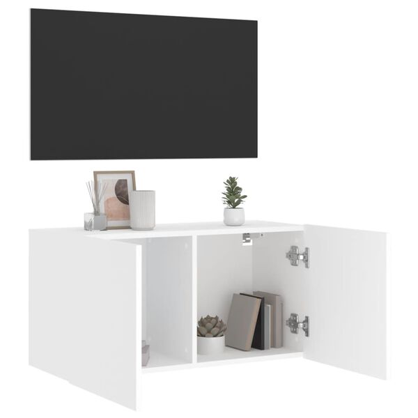 vidaXL Stenska TV omarica bela 80x30x41 cm