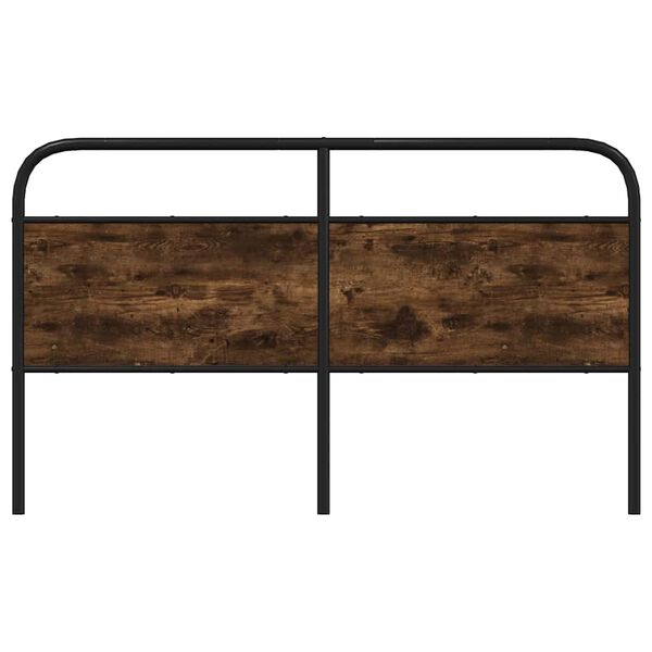 vidaXL Posteljno vzglavje dim. hrast 160 cm jeklo in inž. les