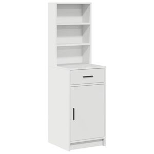 vidaXL Visok predalnik Bela 41 x 40 x 135 cm Inženirski les