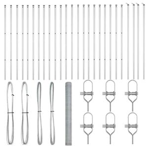 vidaXL Steber ograje. srebrna