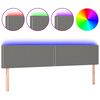 vidaXL LED posteljno vzglavje temno sivo 160x5x78/88 cm blago