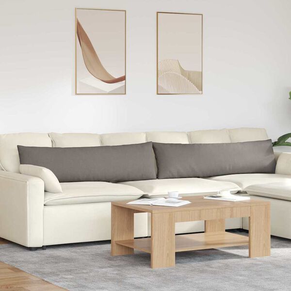 vidaXL Blazine za kavč 2 pcs Taupe 145 x 40 cm blago