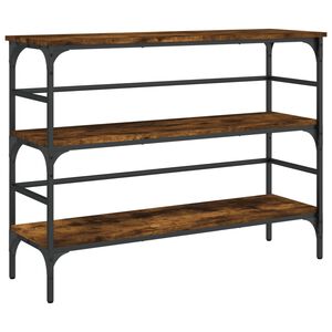 vidaXL Konzolna mizica dimljen hrast 100x32x75 cm inženirski les
