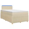 vidaXL Postelja boxspring z vzmetnico Krem 120 x 190 cm Blago
