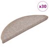 vidaXL Stopni&scaron;čne preproge 30 kosov 56x17x3 cm svetlo rjave polkrožne