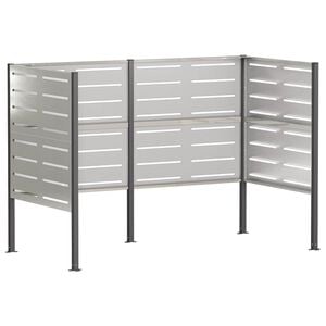vidaXL Zaslon za smetnjak 167 x 85 x 113 cm Nerjaveče jeklo Srebrna