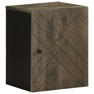 vidaXL Stenska kopalni&scaron;ka omarica črna 38x33x48 cm masivni les Mango