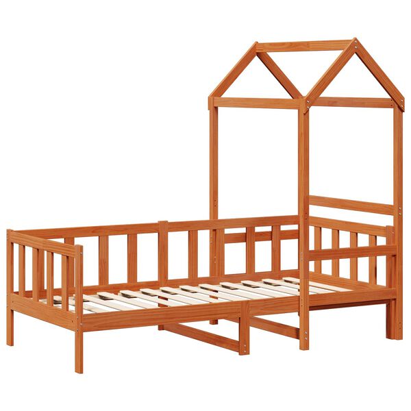 vidaXL Sklad dnevne postelje 2 pcs Voskast rjav Masivno borovo les