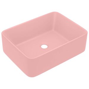 vidaXL Razko&scaron;en umivalnik mat roza 41x30x12 cm keramičen